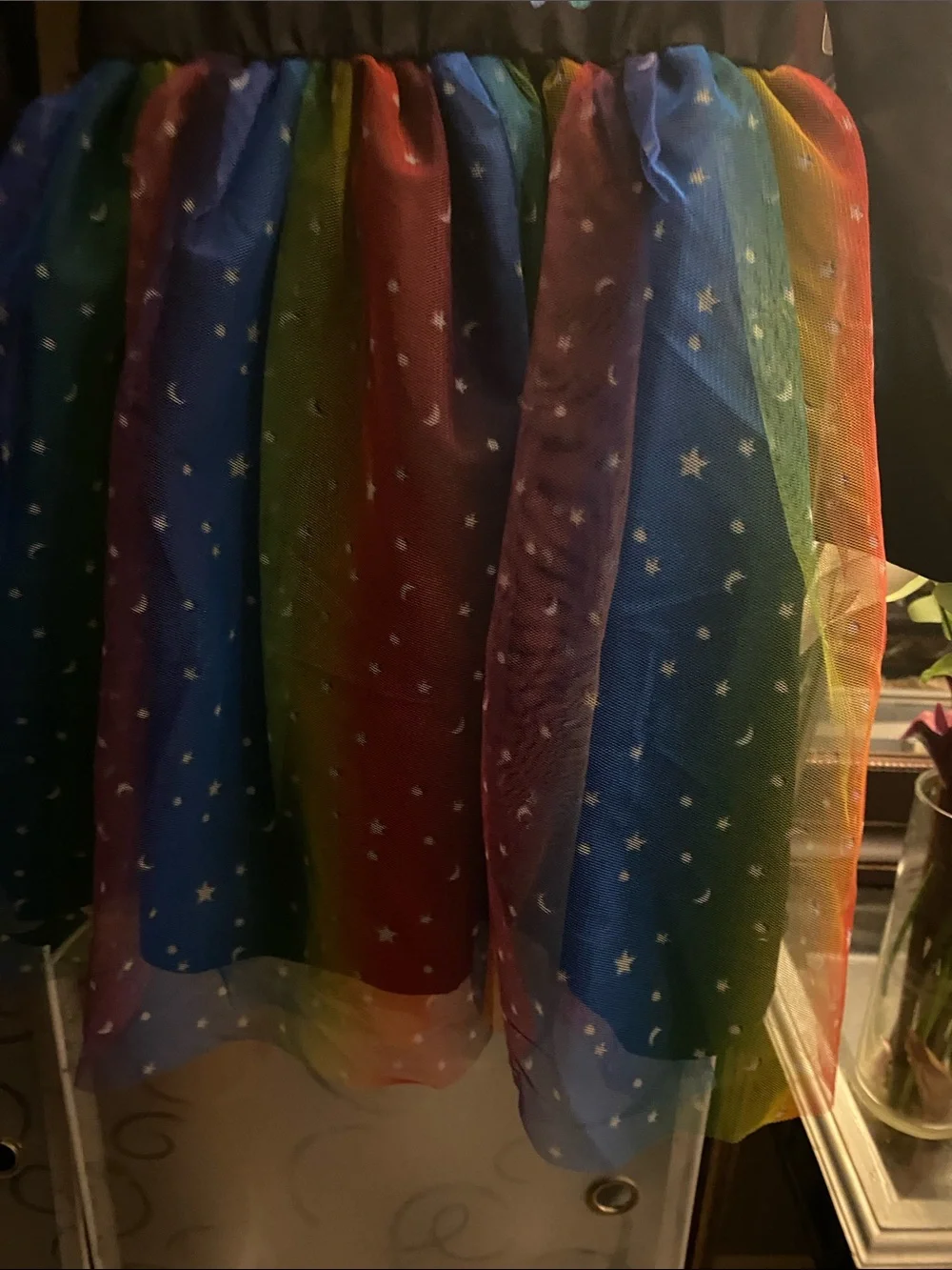 NWOT, Girls Black Rainbow Tulle Dress - Kids Costume